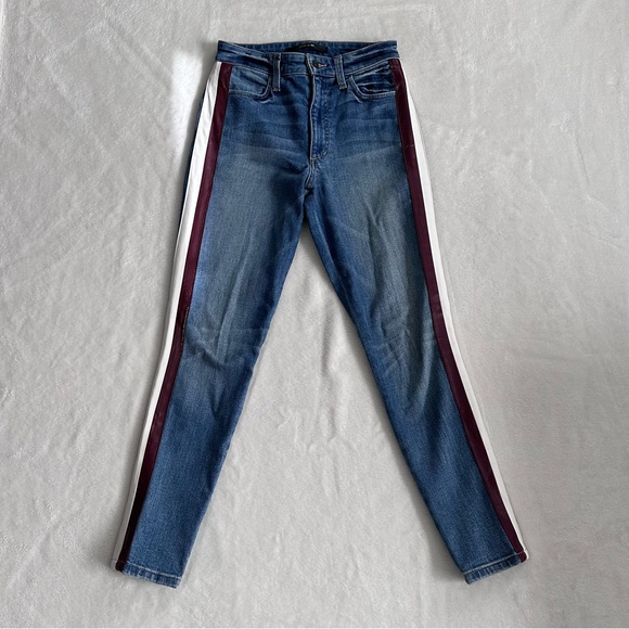 Joe's Women’s Charlie Leather Stripe High Rise Skinny Ankle Jeans Size 26 - Picture 4 of 15